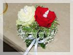 svatební polštářek pod prstýnky, květiny: růže